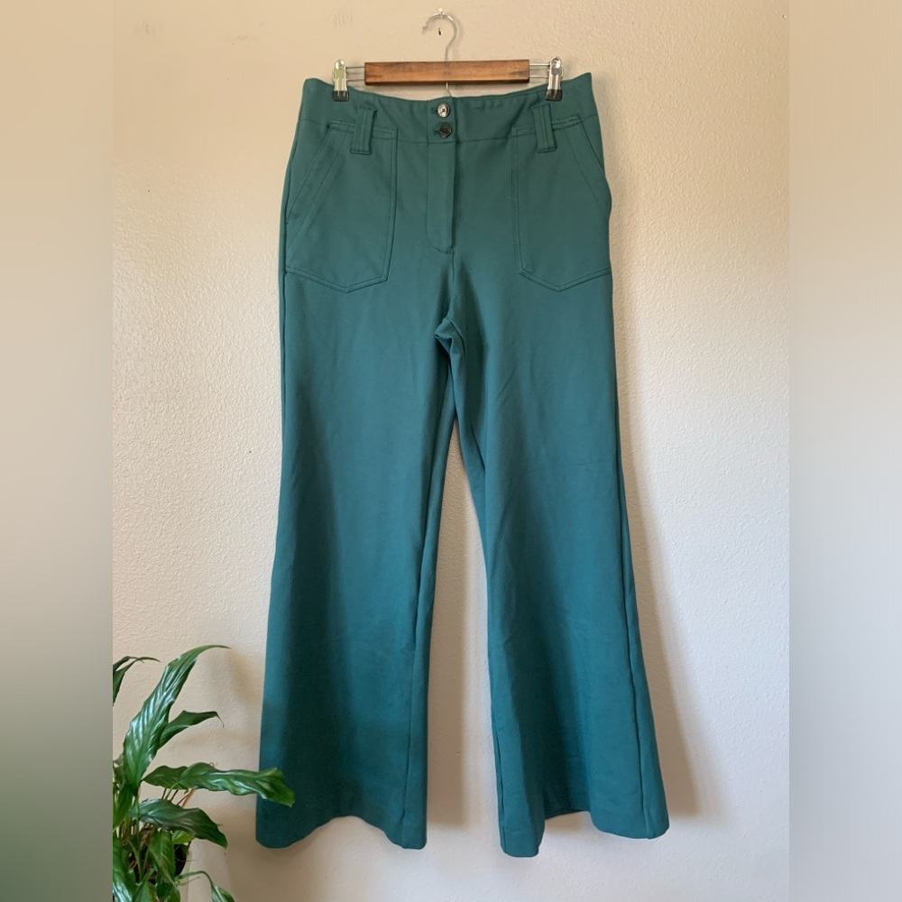Anthropologie Teal Flare Pants